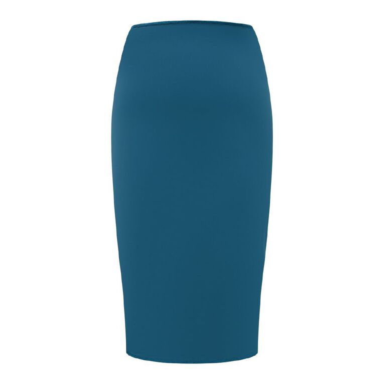 Active Intent Women's Knee Length Swim Sarong, Blue Dark, hi-res