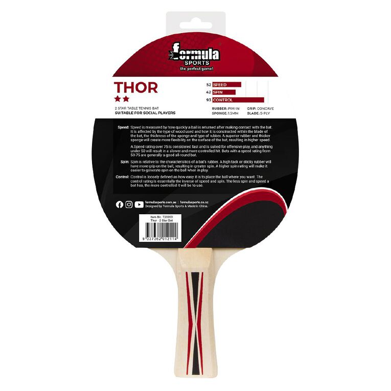 Formula Sports Table Tennis Bat 2 Star Thor, , hi-res