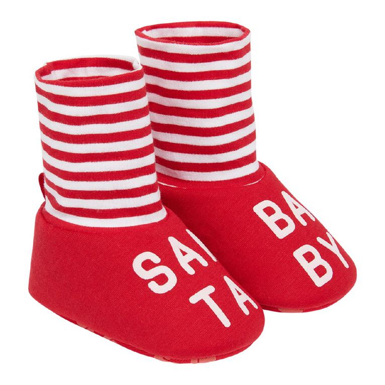 Young Original Infants' Santa Baby Xmas Bootie Socks, Red, hi-res