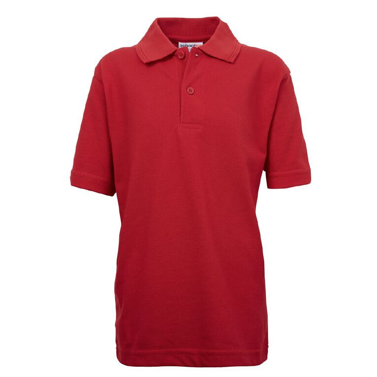 Schooltex Kids' Pique Polo, Red Mid, hi-res