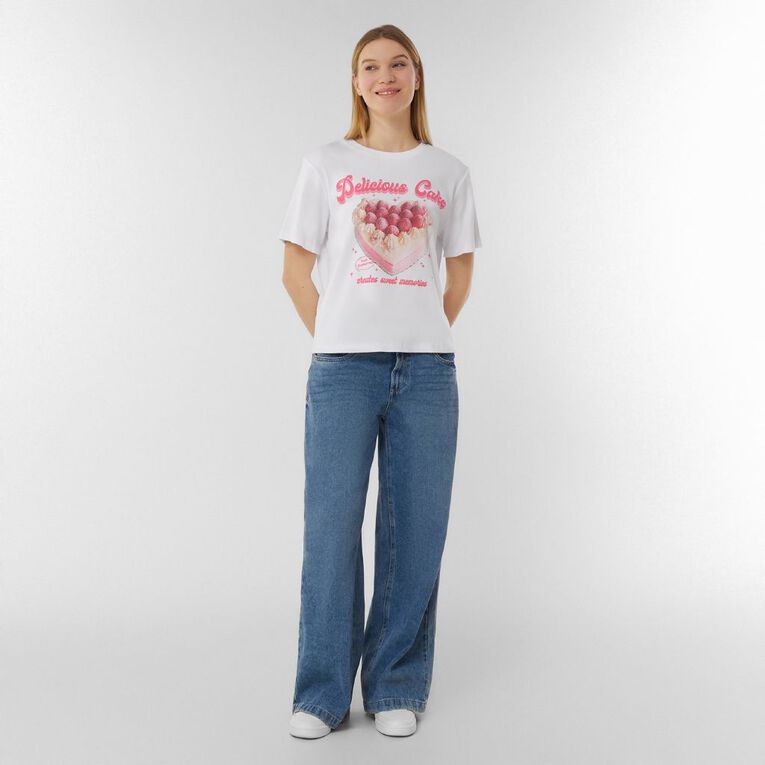 H&H Women's Graphic Sleep Tee, White, hi-res
