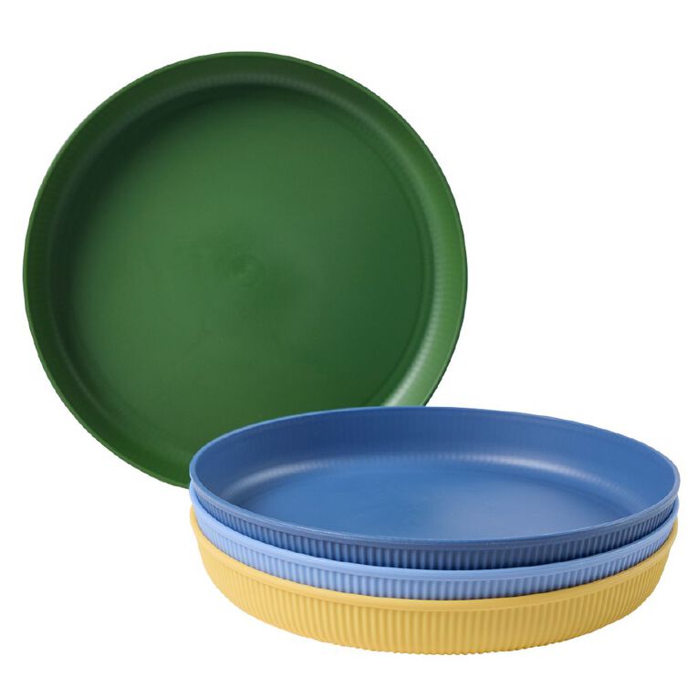 Living & Co Tropical Picnic Plates Multi-Coloured 4 Pack, , hi-res