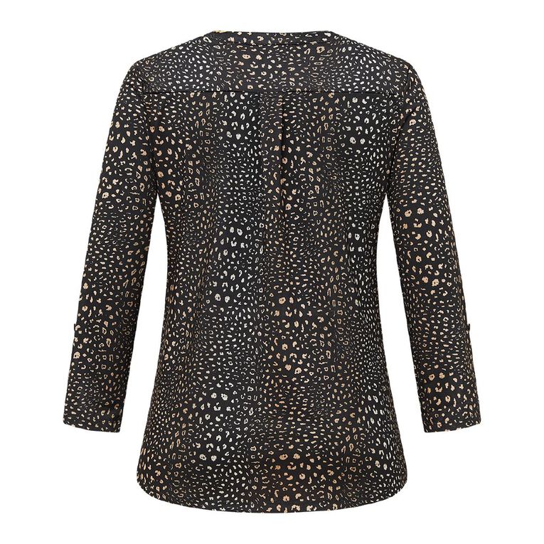H&H Women's PB Henley, Black, hi-res