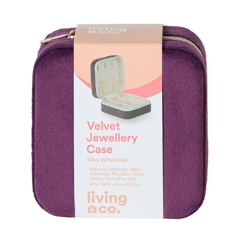 Living & Co Velvet Jewellery Case, , hi-res