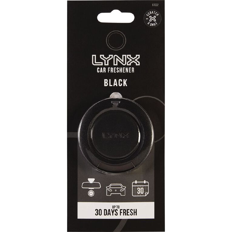 Lynx 3D Hanging Car Auto Air Freshener Black Scent, , hi-res