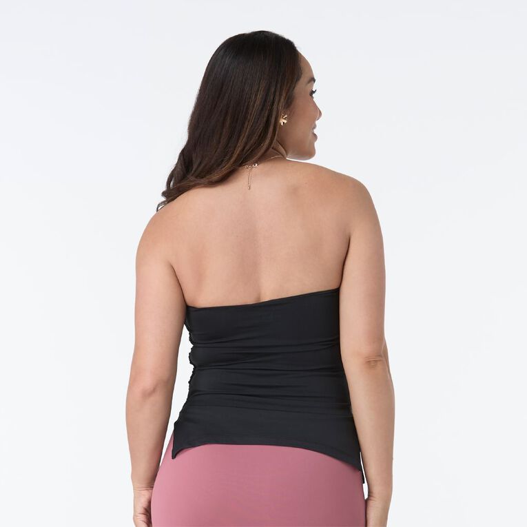 Garage Women's Contour Ruched Bandeau, Black, hi-res