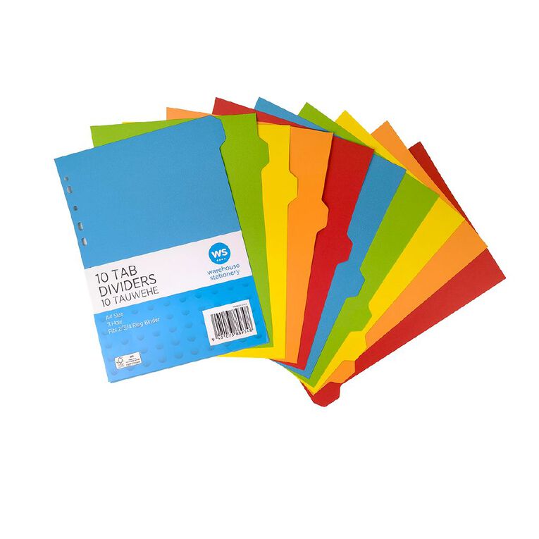 WS 10 Tab Dividers Cardboard A4, , hi-res