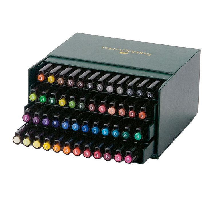 Faber-Castell India Ink Pitt Artist Pens Studio Box of 48, , hi-res