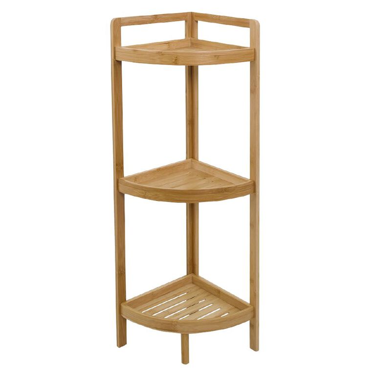 Living & Co Bamboo 3 Tier Corner Shelf, , hi-res