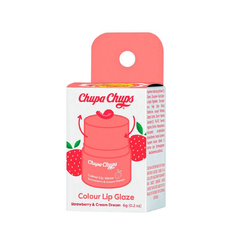 Chupa Chups Colour Lip Glaze Strawberry And Cream 6g, , hi-res