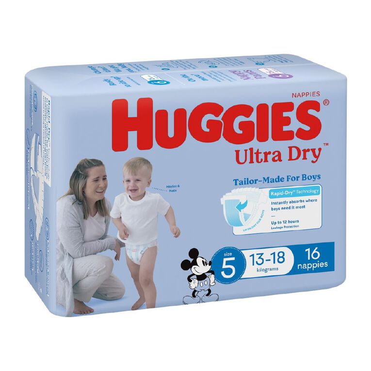 Huggies Boys' Convenience Nappy Walker Size 16 Pack The Warehouse
