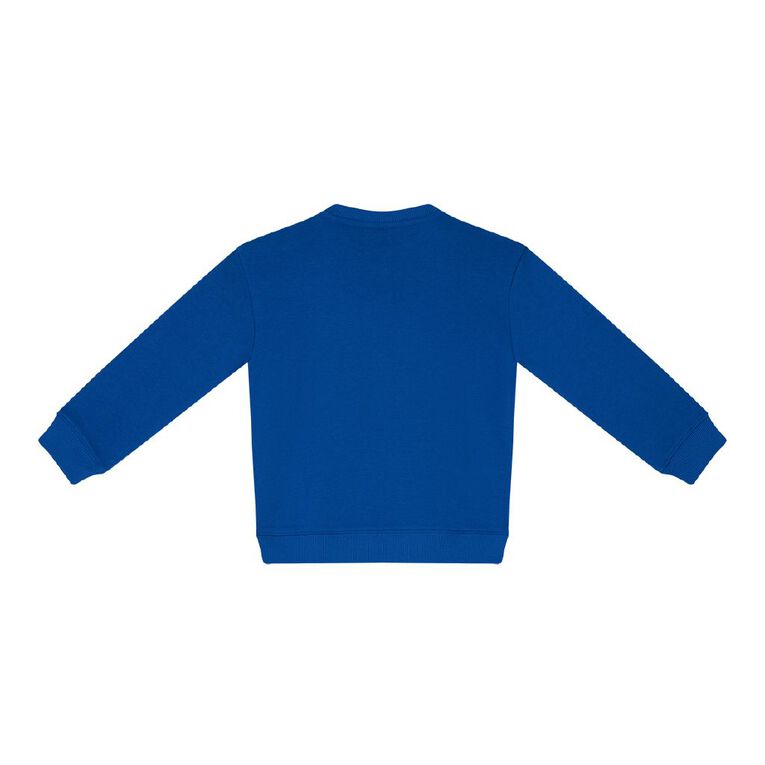Young Original Kids' Plain Crew Sweat, Blue Mid TURKISH, hi-res