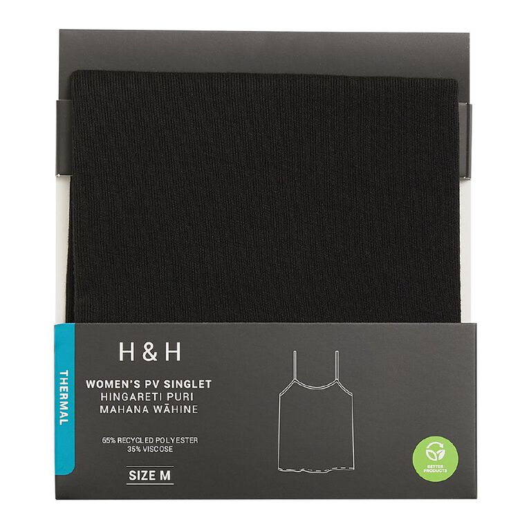 H&H Women's Thermal Singlet, Black, hi-res