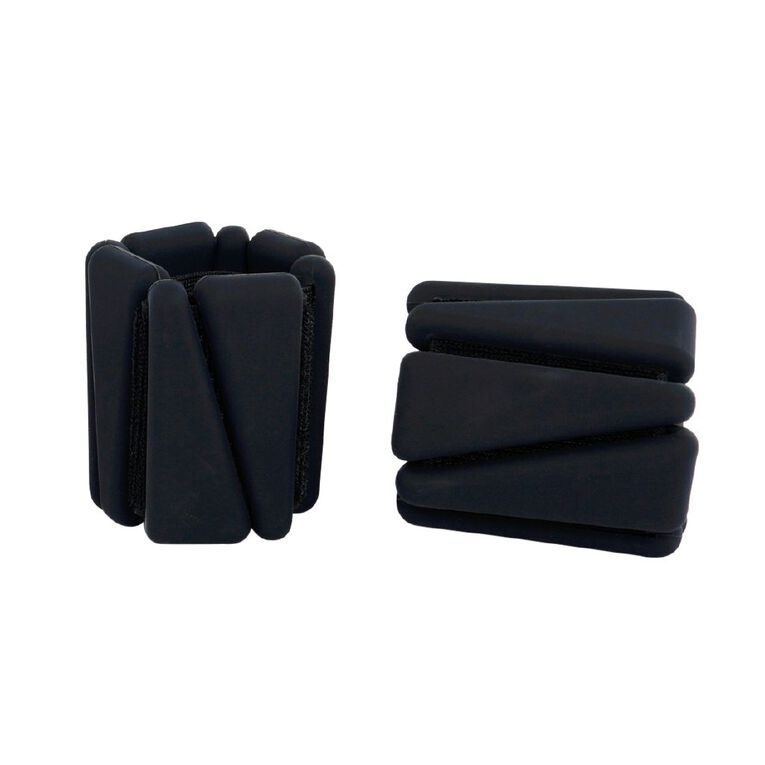 Active Intent Fitness Silicone Weight Bracelet 0.9kg Black 2 Pack, , hi-res