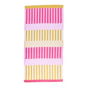 Living & Co Beach Towel Printed Chop Stripes Multi-Coloured 75cm x 150cm