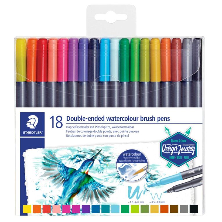 Staedtler Design Journey Double-ended Brush Pens 18 Pack, , hi-res