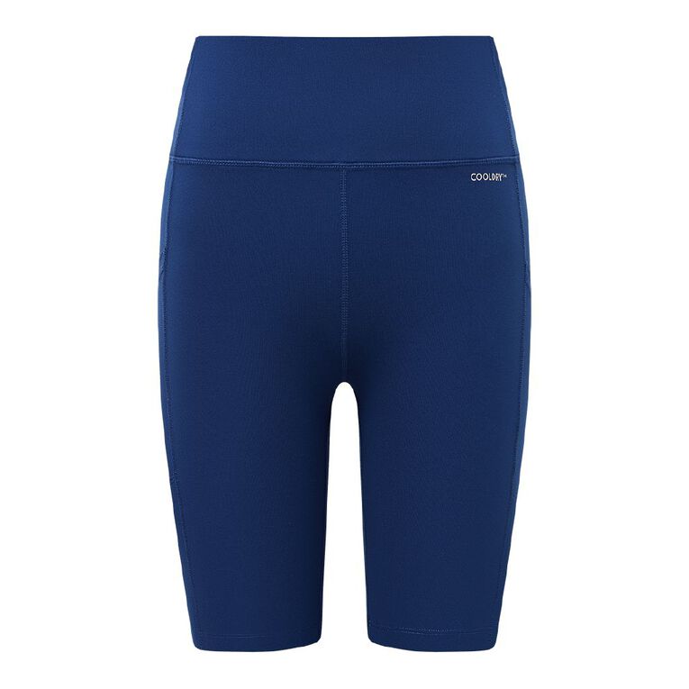 Active Intent Women's 8 Inch Pocket Bike Shorts, Blue Dark, hi-res