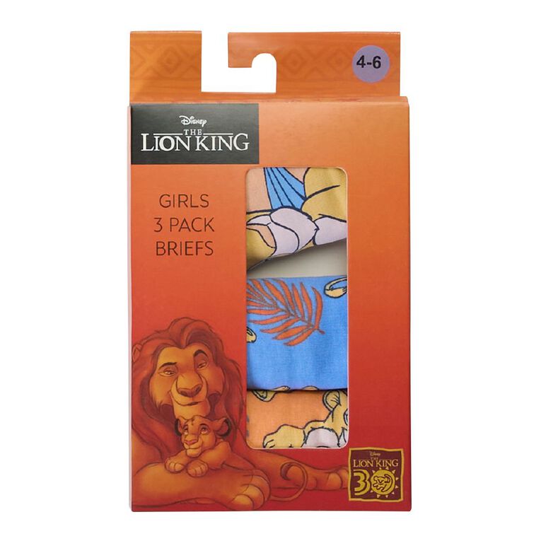 Disney Lion King Girls' Briefs 3 Pack, Yellow, hi-res