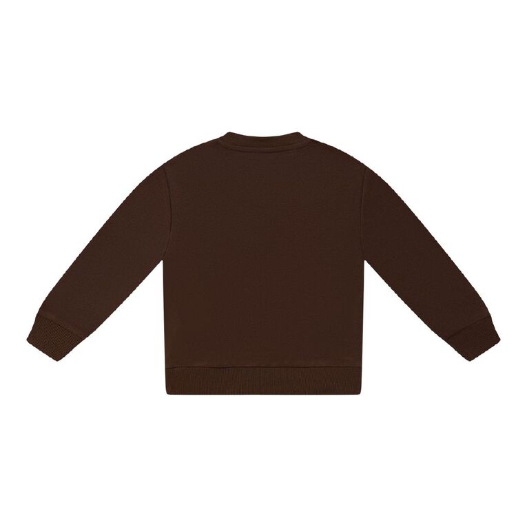 Young Original Babies' Crew Boucle Sweatshirt, Brown Dark, hi-res