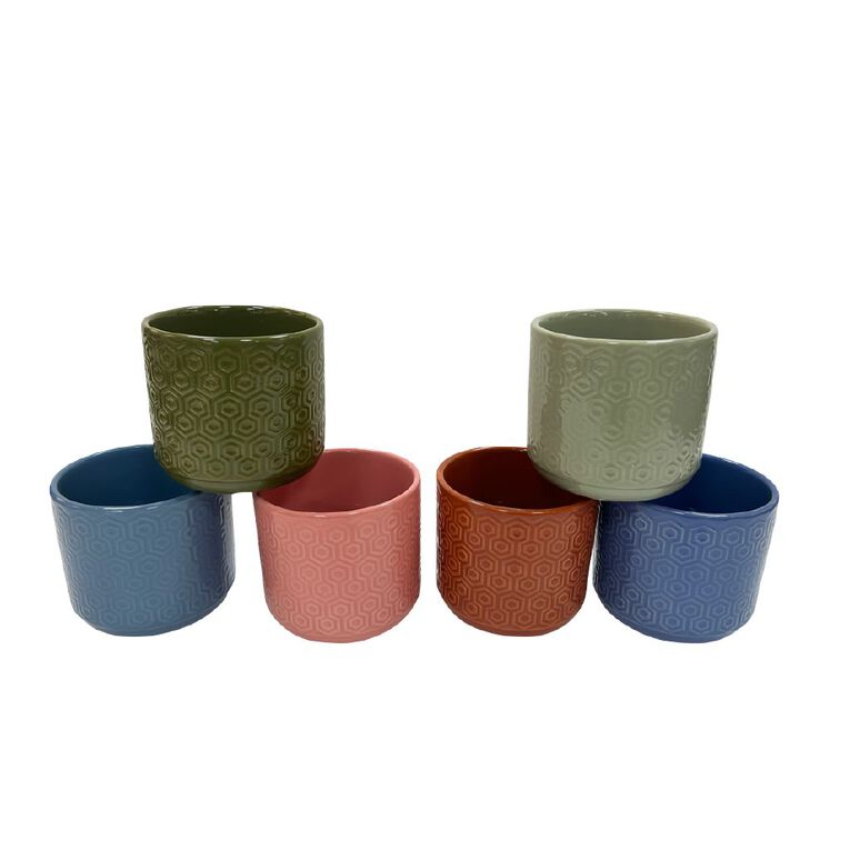 Kiwi Garden Ceramic Hex Tex Pot Assorted, , hi-res