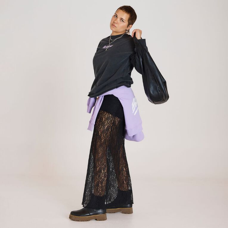 BRDRLESS Long Sleeve Boyfriend Graphic Tee, Black, hi-res