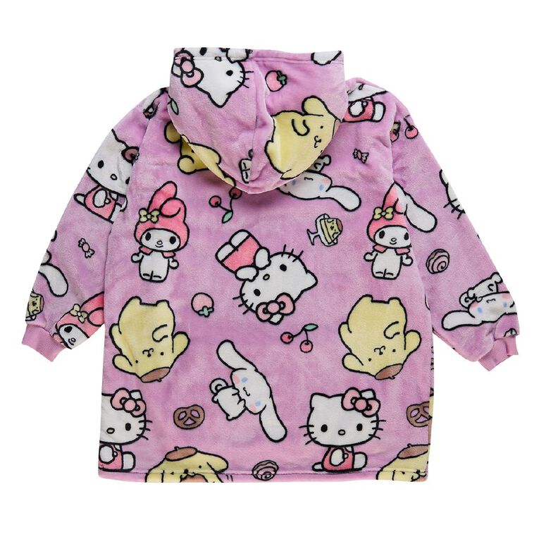 Hello Kitty Pompompurin Girls' Coral Fleece Hoodie, Pink Mid, hi-res