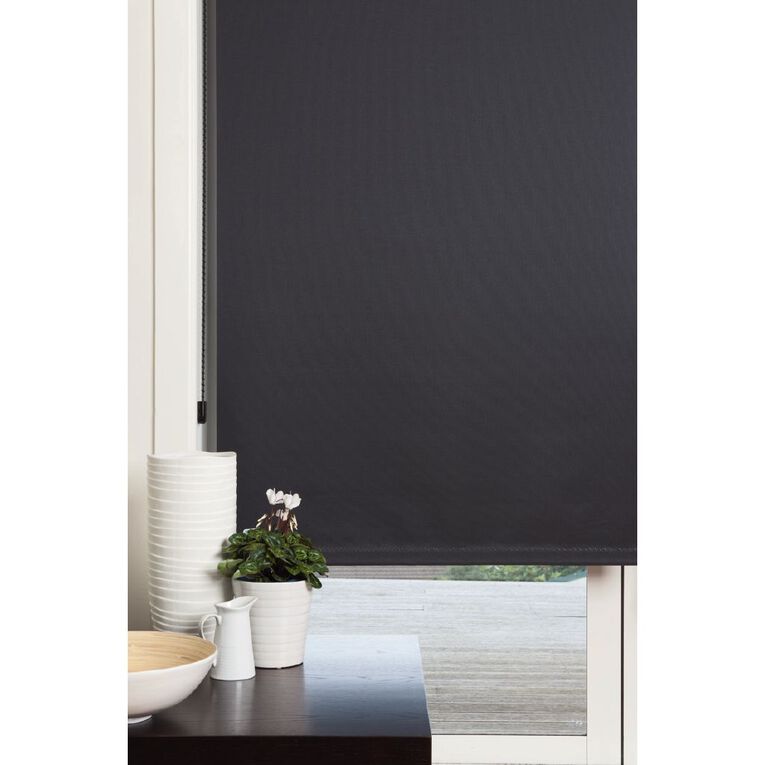 Homeworks Soho Roller Blind Black 180cm x 210cm, Black, hi-res