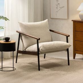 Zinus Wood Sling Chair Beige