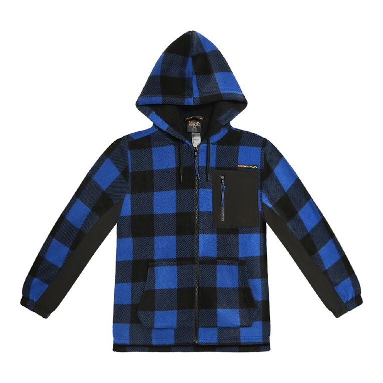Back Country Kids' Fleece Sherpa Zip-Thru Hoodie, Blue, hi-res