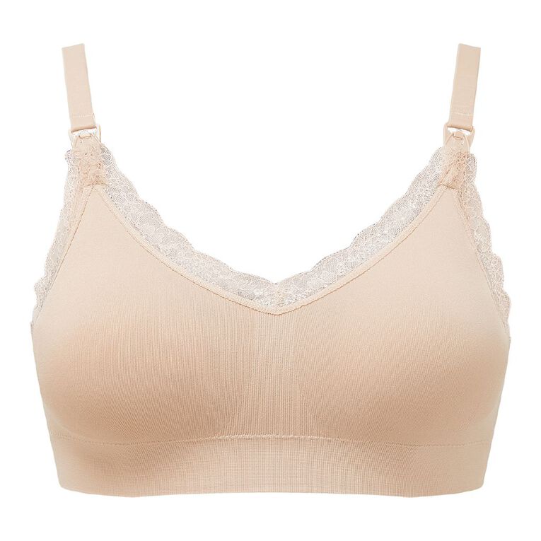 H&H Women's Seamfree Maternity Bra 2 Pack, Natural, hi-res