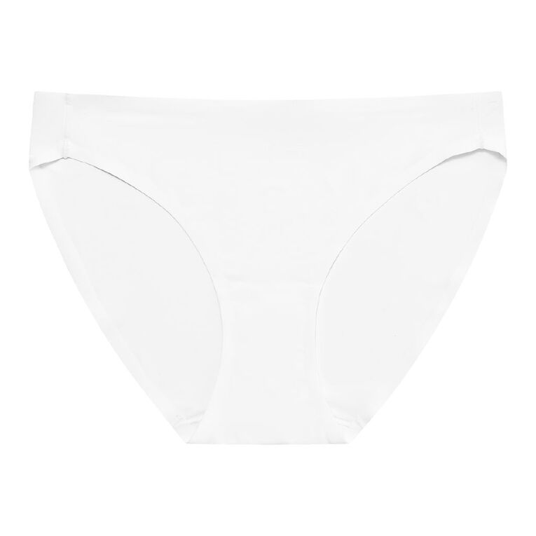 H&H Women's Micro No Show Bikini Briefs, White, hi-res
