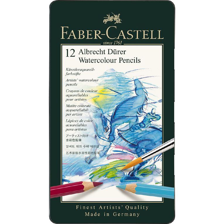 Faber-Castell Albrecht Durer Watercolour Pencils Tin of 12, , hi-res