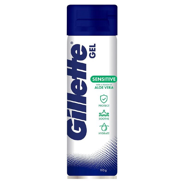 Gillette Sensitive Skin Soothing Aloe Vera Shave Gel 195g, , hi-res
