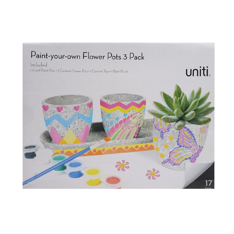 Uniti Cement Flower Pot Paint Set, , hi-res