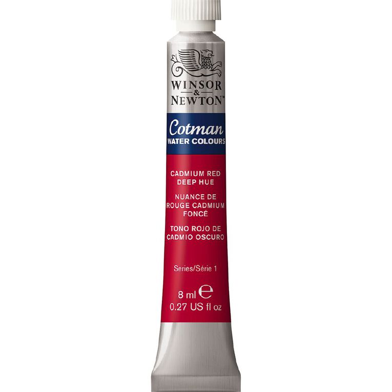 Winsor & Newton Cotman Watercolour Paint 8ml Cadmium Red Deep Hue, , hi-res