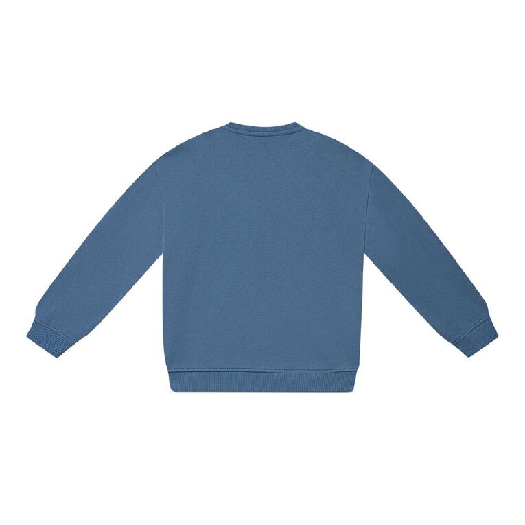 Young Original Plain Crew Sweatshirt, Blue Mid, hi-res