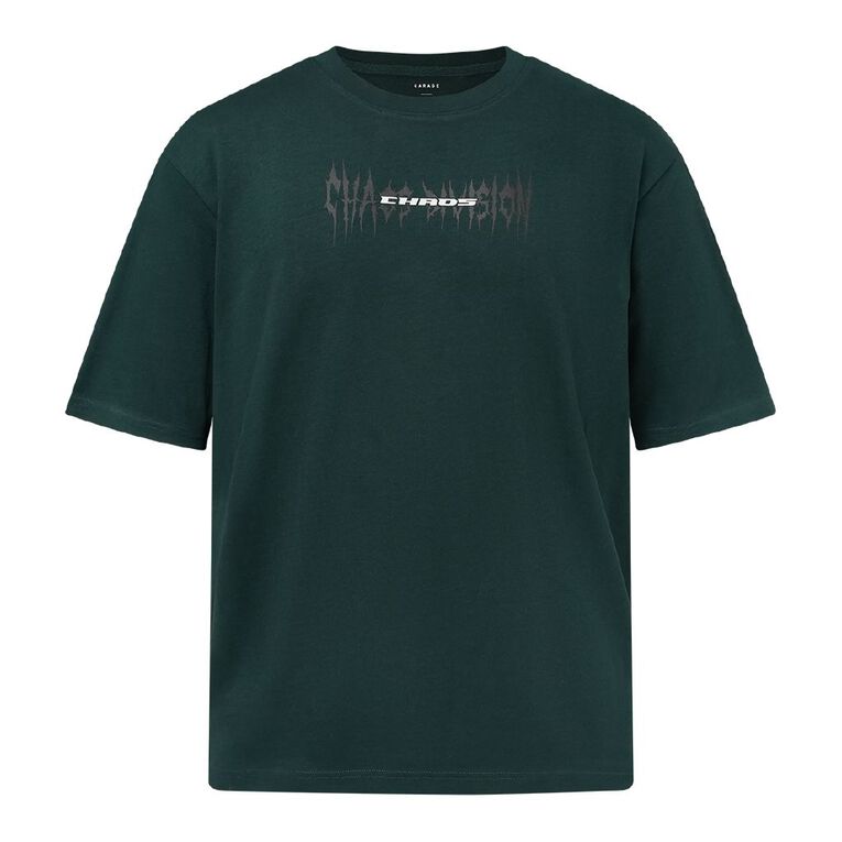Garage Men's Heavyweight Boxy Tee, Green Dark, hi-res