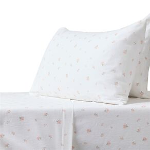 Living & Co Cotton Flannelette Sheet Set Fresno Pink Queen