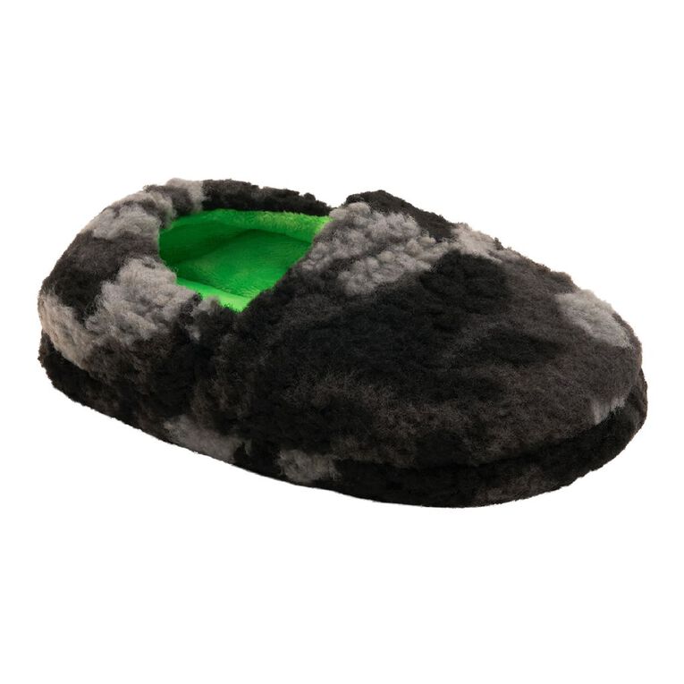 Young Original Senior Kids' Oslo Closed Back Slippers, Black/Grey, hi-res