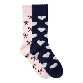 H&H Women's Brushed Home Socks 2 Pack