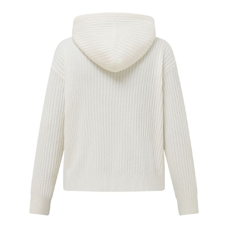 H&H Women's True Knit Hoodie, Cream, hi-res