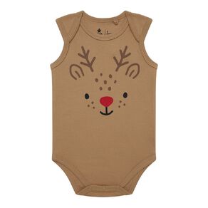 Young Original Babies' Sleeveless Christmas Bodysuit