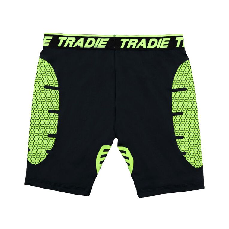 Tradie Men's Long Leg Tech Trunks, Black/Green, hi-res
