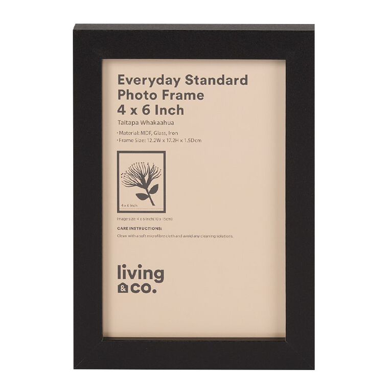 Living & Co Everyday Standard Photo Frame Black 4in x 6in, , hi-res