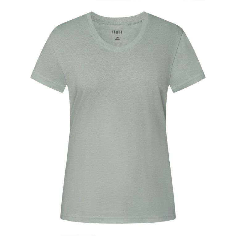 H&H Women's Short Sleeve V-Neck Tee, Blue Light CLOUD BLUE, hi-res