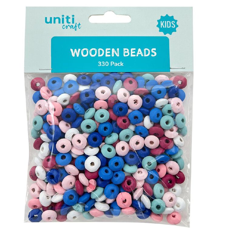 Uniti Wooden Beads Pastel 330 Pack, , hi-res