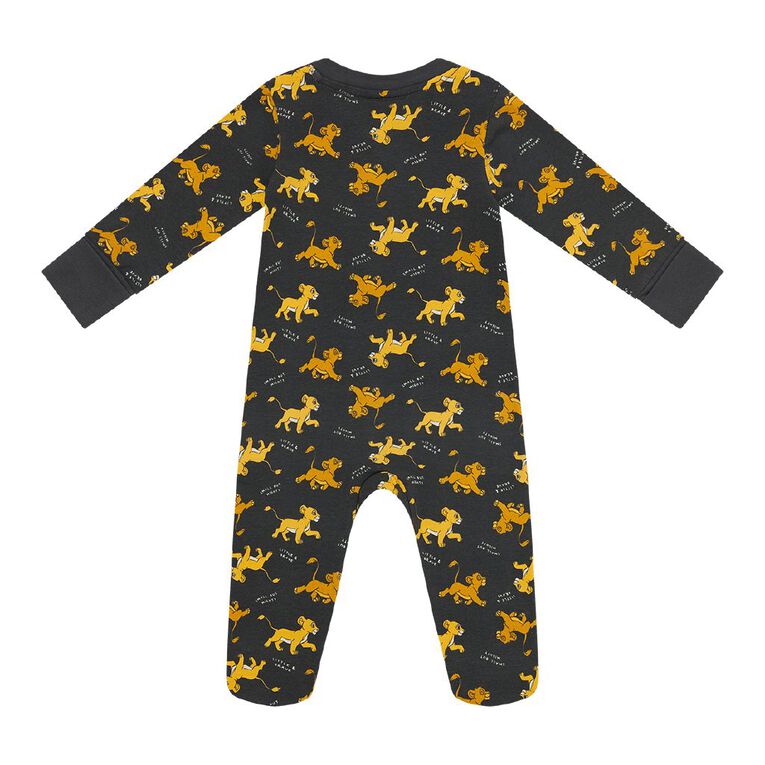 The Lion King Babys' Long Sleeve Sleepsuit, Grey Dark, hi-res