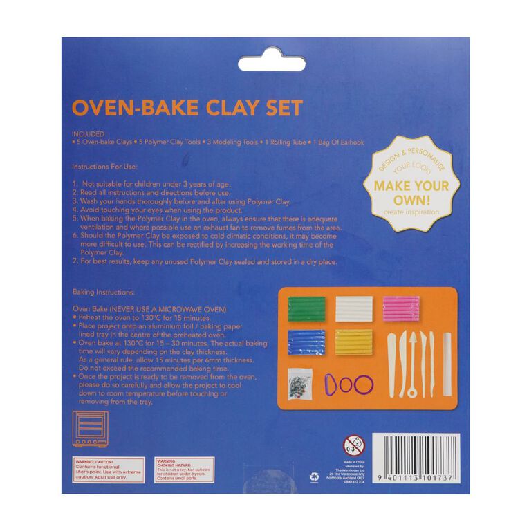 Uniti Craft Adults Oven Bake Clay DIY Kit, , hi-res