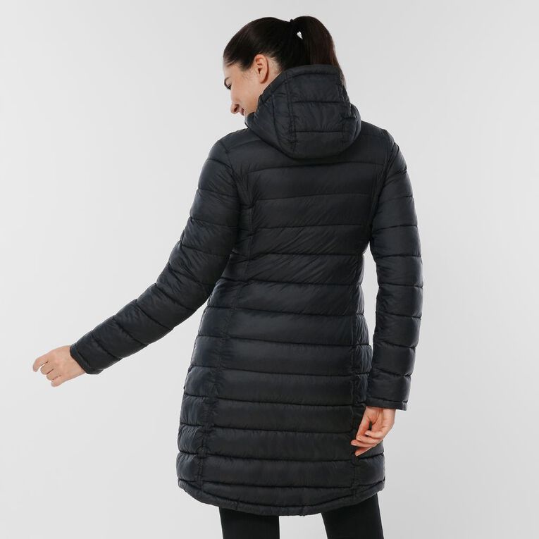 Active Intent Women's Packable Long Puffer Jacket, Black, hi-res