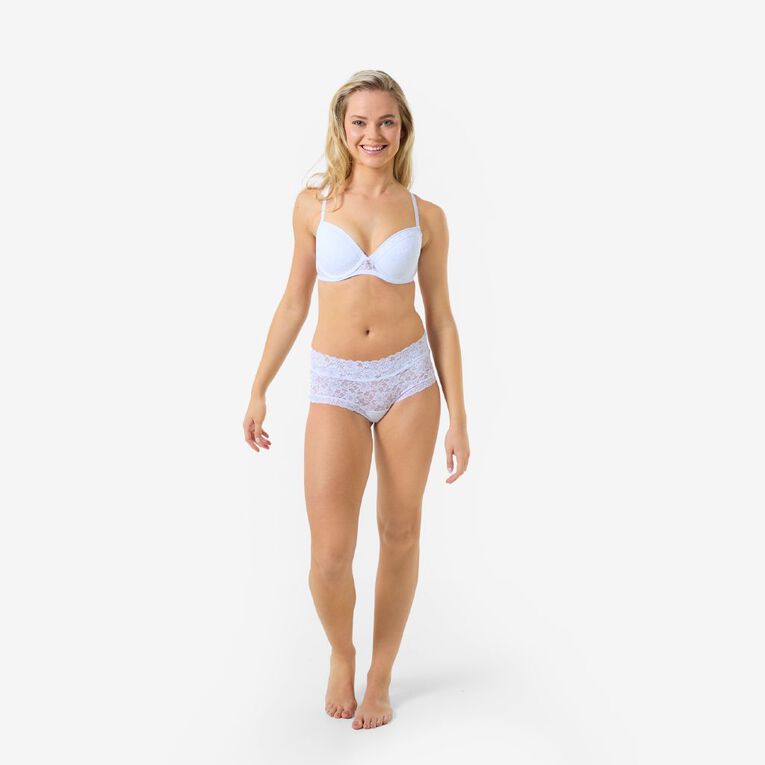H&H Women's Poppy Lace Contour Bra, White, hi-res